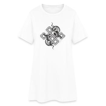 Nœud serpent à l’aspect argenté – mystique et noble - Robe T-shirt Femme - blanc - Devant