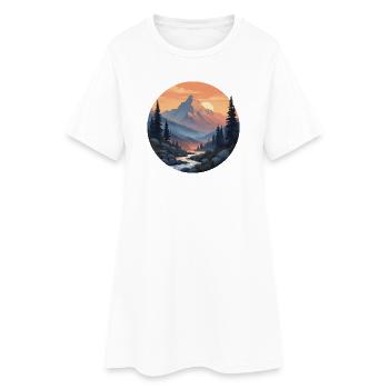 Berglandschaft bei Sonnenuntergang - Frauen T-Shirt-Kleid - Weiß - Vorne