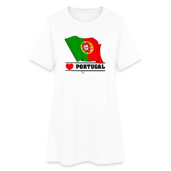 Drapeau portugais avec cœur – l’amour pour le Portugal - Robe T-shirt Femme - blanc - Devant