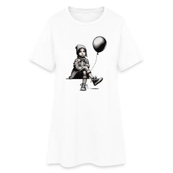 Fille avec ballon - Robe T-shirt Femme - blanc - Devant