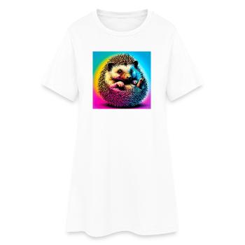 hérisson - Robe T-shirt Femme - blanc - Devant