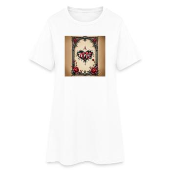 Love Body Art in Gothic Style - Women’s T-Shirt Dress - white - Front