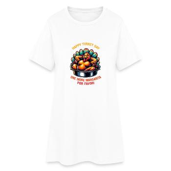Thanksgiving Turkey Margarita Design - Robe T-shirt Femme - blanc - Devant