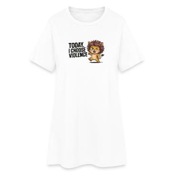 Chaton avec la devise de la sauvagerie - Robe T-shirt Femme - blanc - Devant