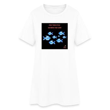 Uniquement des poissons morts - Robe T-shirt Femme - blanc - Devant