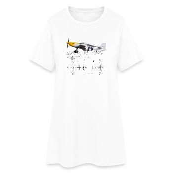 P-51 - Robe T-shirt Femme - blanc - Devant