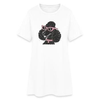 Drôle de caniche - Robe T-shirt Femme - blanc - Devant
