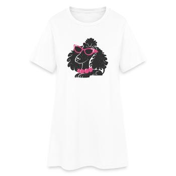 Drôle de caniche - Robe T-shirt Femme - blanc - Devant