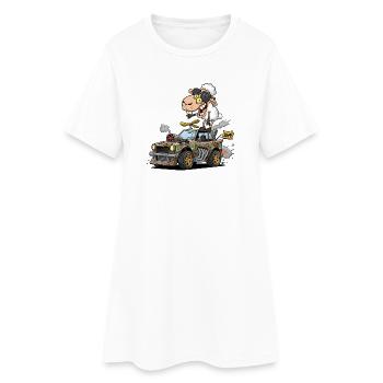 Moutons fantaisistes rugissants - Robe T-shirt Femme - blanc - Devant
