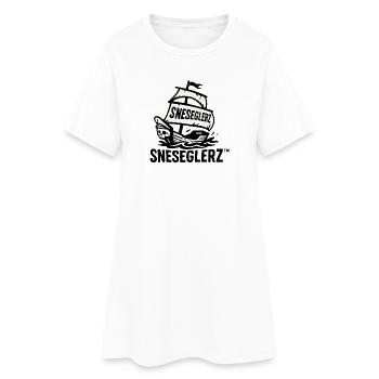 Navire avec crâne et drapeau - Robe T-shirt Femme - blanc - Devant
