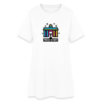 Appuyez sur Start Berlin - Robe T-shirt Femme - blanc - Devant