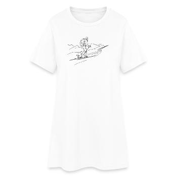 Ski de randonnée-noir-contour - Robe T-shirt Femme - blanc - Devant
