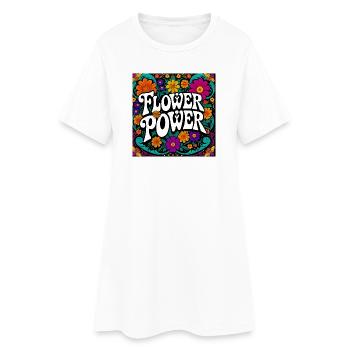 Conception florale puissante - Robe T-shirt Femme - blanc - Devant