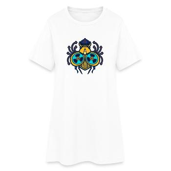 Neon Skarabäus - Frauen T-Shirt-Kleid - Weiß - Vorne