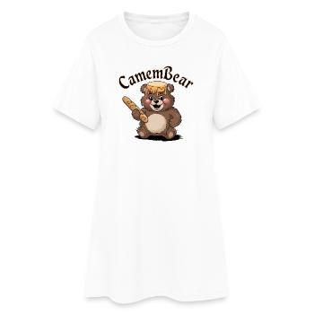Ours au miel et baguette - Robe T-shirt Femme - blanc - Devant