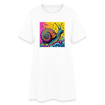 Escargot - Robe T-shirt Femme - blanc - Devant