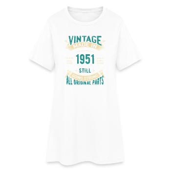 Vintage 1951 Made In Still Going Strong - Women’s T-Shirt Dress - white - Front