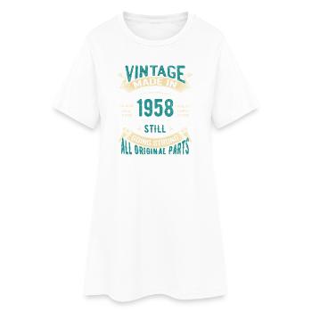 Millésime 1958 Fabriqué en Toujours en pleine forme - Robe T-shirt Femme - blanc - Devant