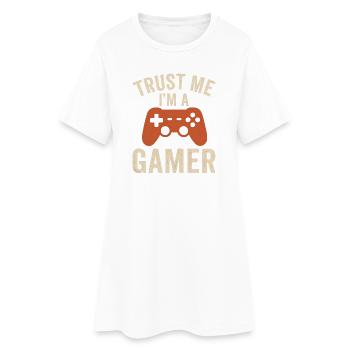 Trust Me Im A Gamer - Frauen T-Shirt-Kleid - Weiß - Vorne