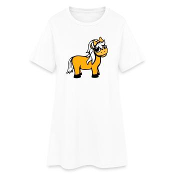 cheval fille femme mignonne jolie femme arc - Robe T-shirt Femme - blanc - Devant