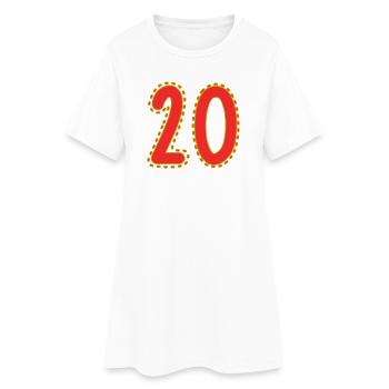 20. 20 ANS. 20e ANNIVERSAIRE. ANNIVERSAIRE 20 ANS. - Robe T-shirt Femme - blanc - Devant