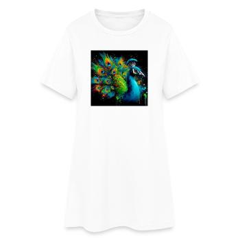 paon - Robe T-shirt Femme - blanc - Devant