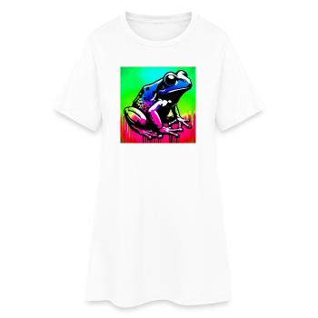 grenouille - Robe T-shirt Femme - blanc - Devant