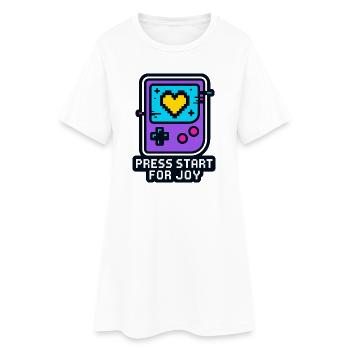 Press Start for Joy - Women’s T-Shirt Dress - white - Front