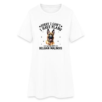 Lebendiges Porträt eines Deutschen Schäferhundes - Frauen T-Shirt-Kleid - Weiß - Vorne
