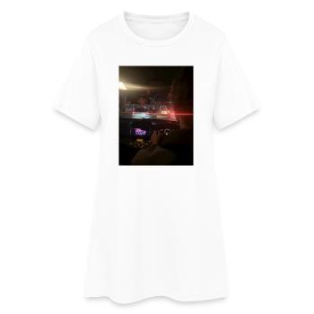City traffic at night - Women’s T-Shirt Dress - white - Front
