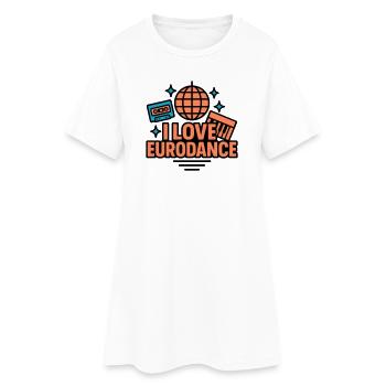 Eurodance Love Neon Design - Robe T-shirt Femme - blanc - Devant