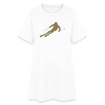 Minimalist Skier Silhouette Winter Sports - Women’s T-Shirt Dress - white - Front