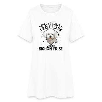 Illustration d'un caniche blanc mignon - Robe T-shirt Femme - blanc - Devant