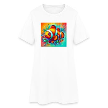Poisson-clown - Robe T-shirt Femme - blanc - Devant