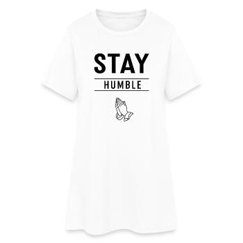 Restez humble Prière Mains Graphique - Robe T-shirt Femme - blanc - Devant