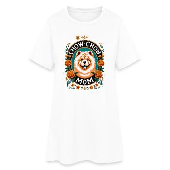 Chow Chow Mom Circle Design - Women’s T-Shirt Dress - white - Front