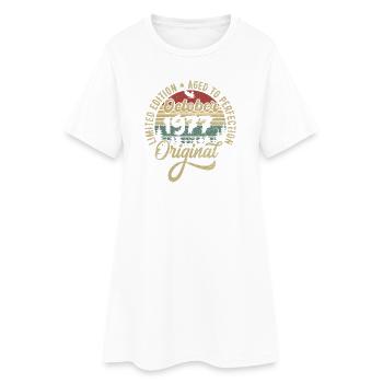 Octobre 1977 Anniversaire Octobre 1977 Octobre - Robe T-shirt Femme - blanc - Devant