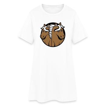 2 Chevaux Homme Femme Amoureux Amis Amour Équipe - Robe T-shirt Femme - blanc - Devant