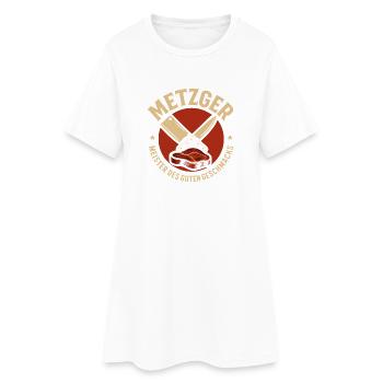 Boucher au couteau et à la viande - Robe T-shirt Femme - blanc - Devant