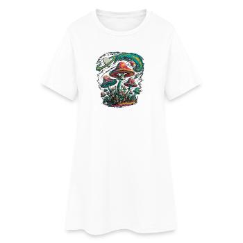 Psychedelische kosmische Pilze Kunstwerk - Frauen T-Shirt-Kleid - Weiß - Vorne