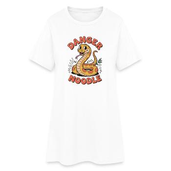 Danger Noodle – Lustiges Schlangen Design - Frauen T-Shirt-Kleid - Weiß - Vorne
