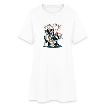 Faire des conneries de papa Drôle de fête des pères Faire des conneries de papa - Robe T-shirt Femme - blanc - Devant
