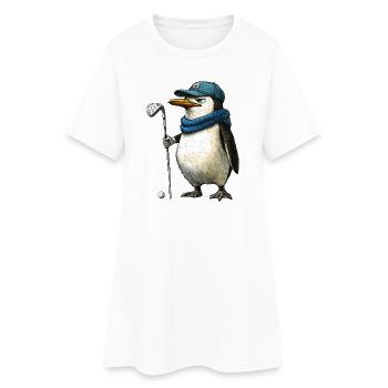 Pinguine Golf - Frauen T-Shirt-Kleid - Weiß - Vorne