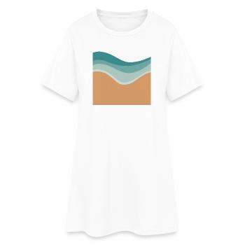 Plage minimale - Robe T-shirt Femme - blanc - Devant