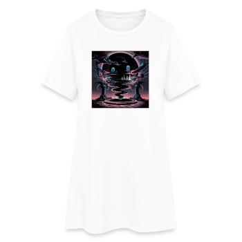Kosmischer Abgrund Horror Illustration - Frauen T-Shirt-Kleid - Weiß - Vorne