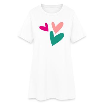 HERZ. PAPA. MAMA. NOEL. WEIHNACHTEN. Junggesellinnenabschied. BEBE. KIND. - Frauen T-Shirt-Kleid - Weiß - Vorne