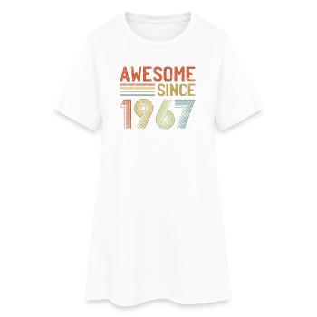 Rétro 1967 Célébration Design - Robe T-shirt Femme - blanc - Devant