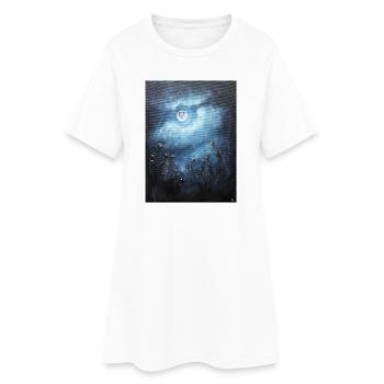 Scène nocturne mystique au clair de lune - Robe T-shirt Femme - blanc - Devant