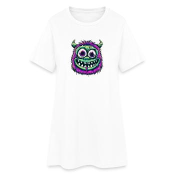 Monstre psychédélique coloré - Robe T-shirt Femme - blanc - Devant
