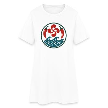 Tribal Spiral Pattern in Red and Blue - Women’s T-Shirt Dress - white - Front